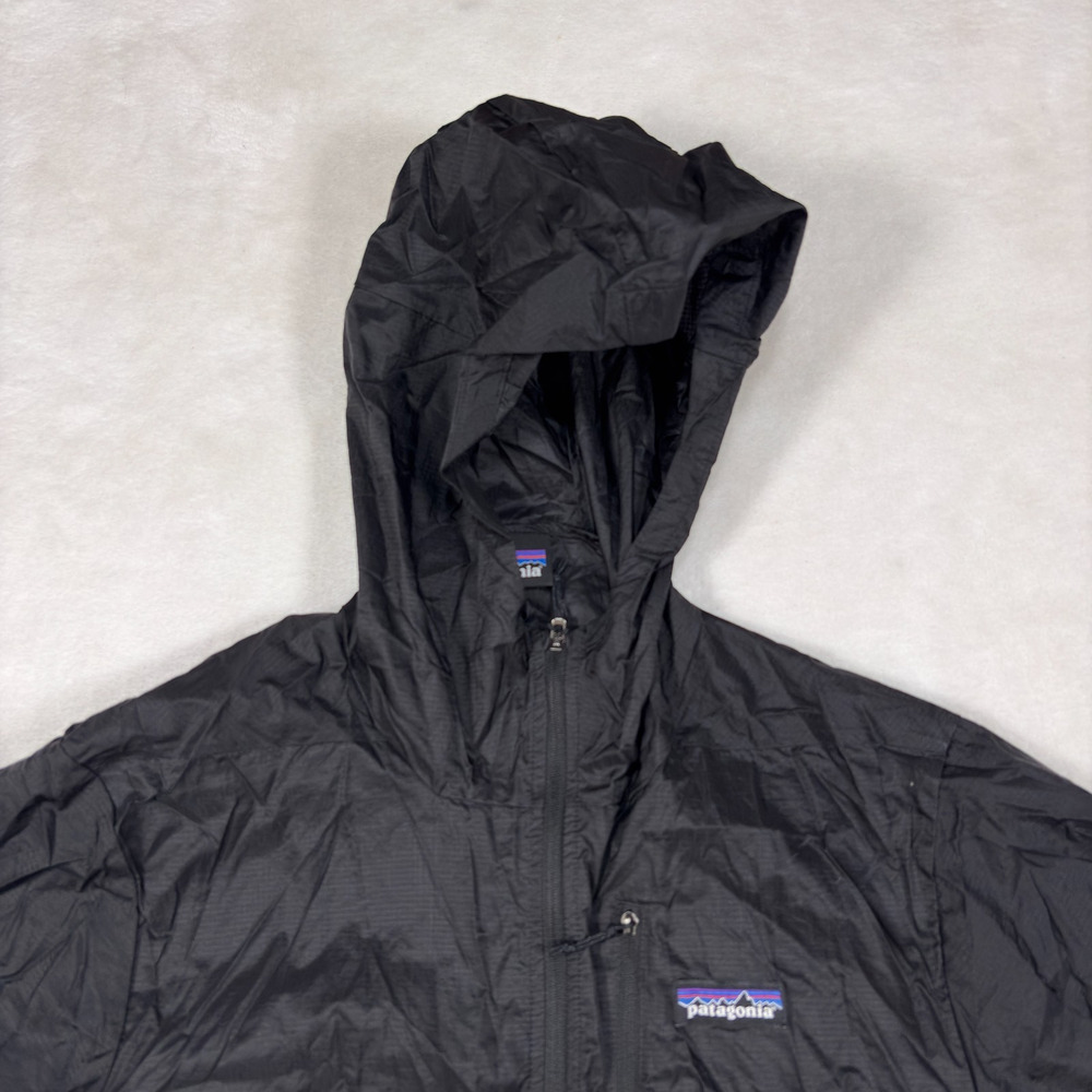 Patagonia Houdini Hooded Windbreaker Packable Ripstop Jacket Black Mens M - Picture 2 of 16